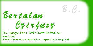 bertalan czirfusz business card